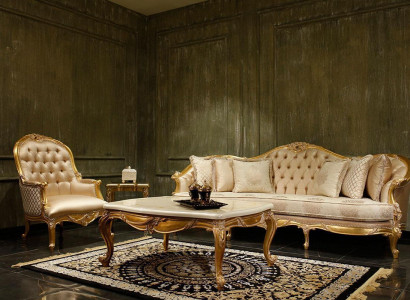 Beige Living Room Chesterfield Sofa Set Classic 3-Seater Armchair